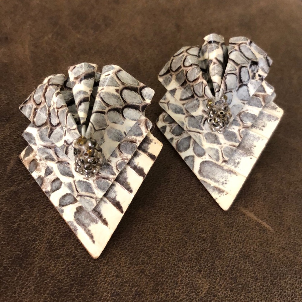 Vintage Late 1980’s Handmade Snake Post Earrings